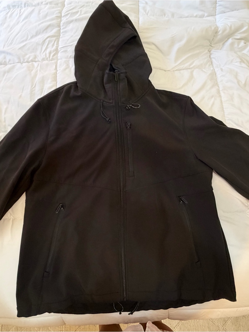 Zara Black Hooded Softshell Windbreaker